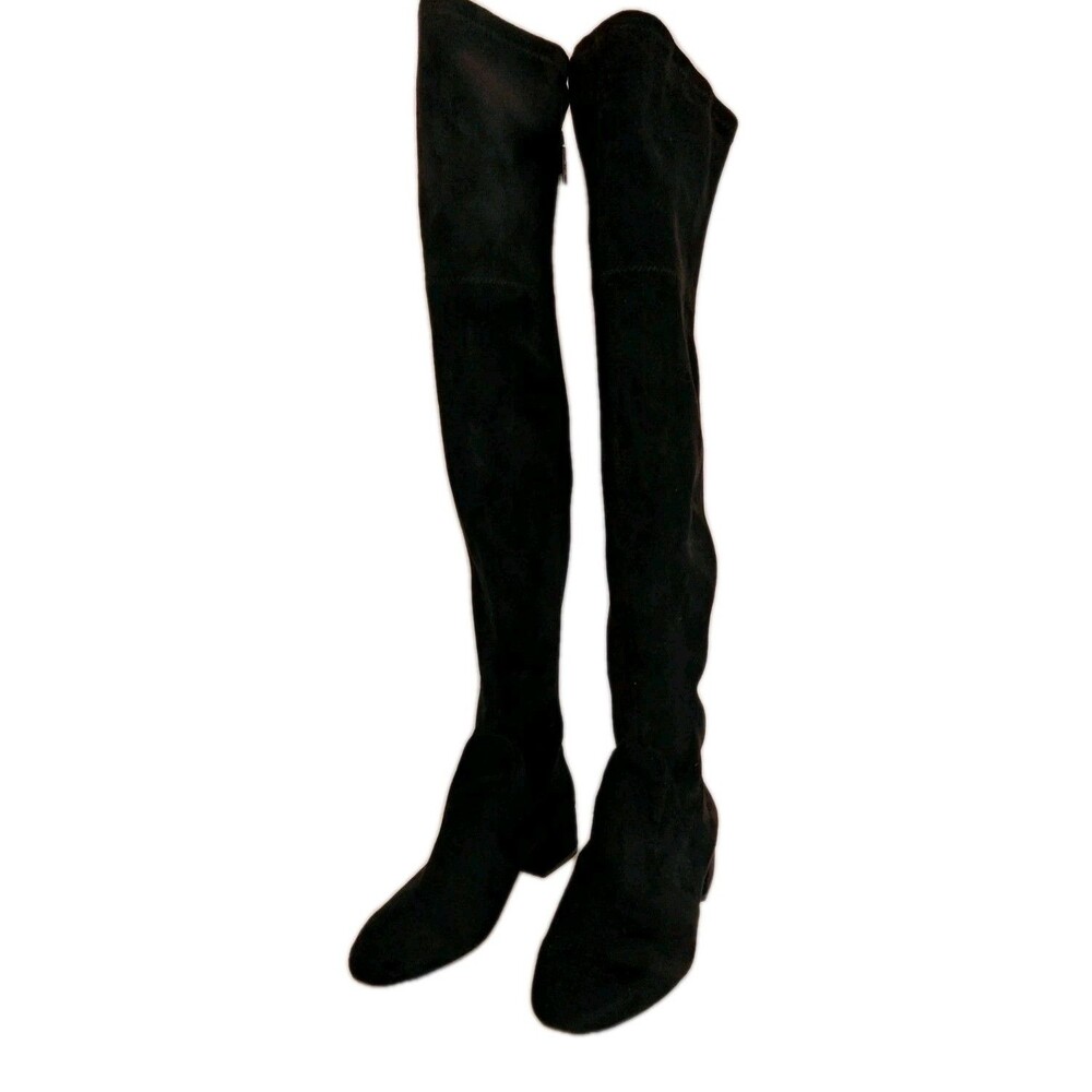 Over-the-Knee Black Suede Women's Boots
